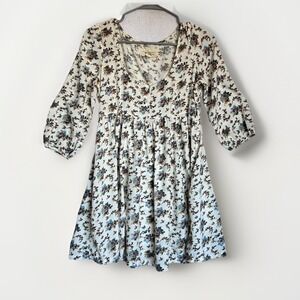 Denim & Supply Ralph Lauren Women's Ivory Floral Print Babydoll Dress S